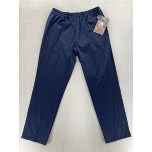 Vintage SPORTIF Pants Mens XL Navy Blue‎ Stretch Fabric Waistband Straight NWT